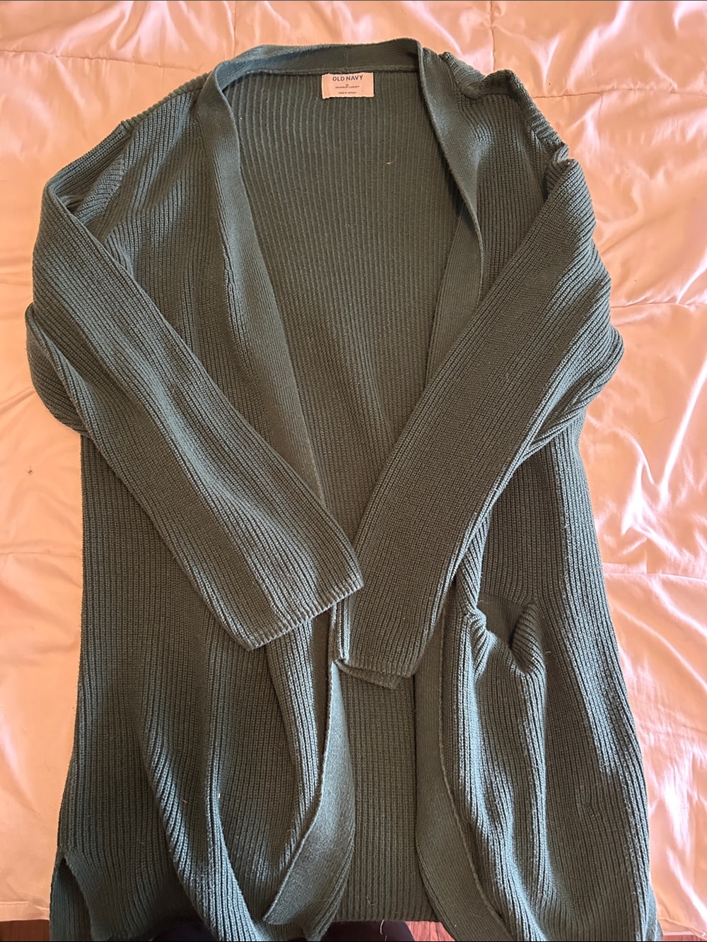 Old Navy Women's Open-Front Ribbed Cardigan - Teal Green